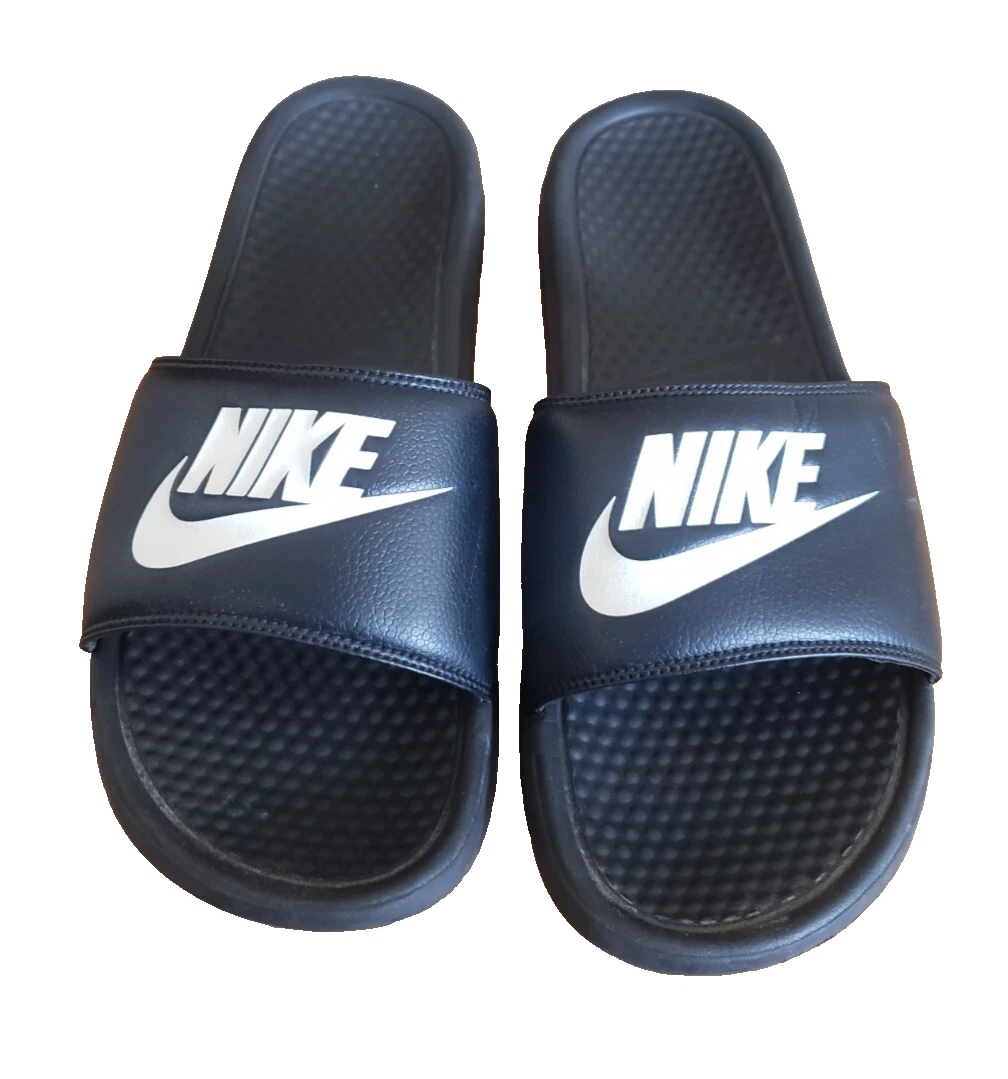 Nike Benassi JDI Sandali Slip On Uomo Taglia 12 Bianco e Nero 343880 090