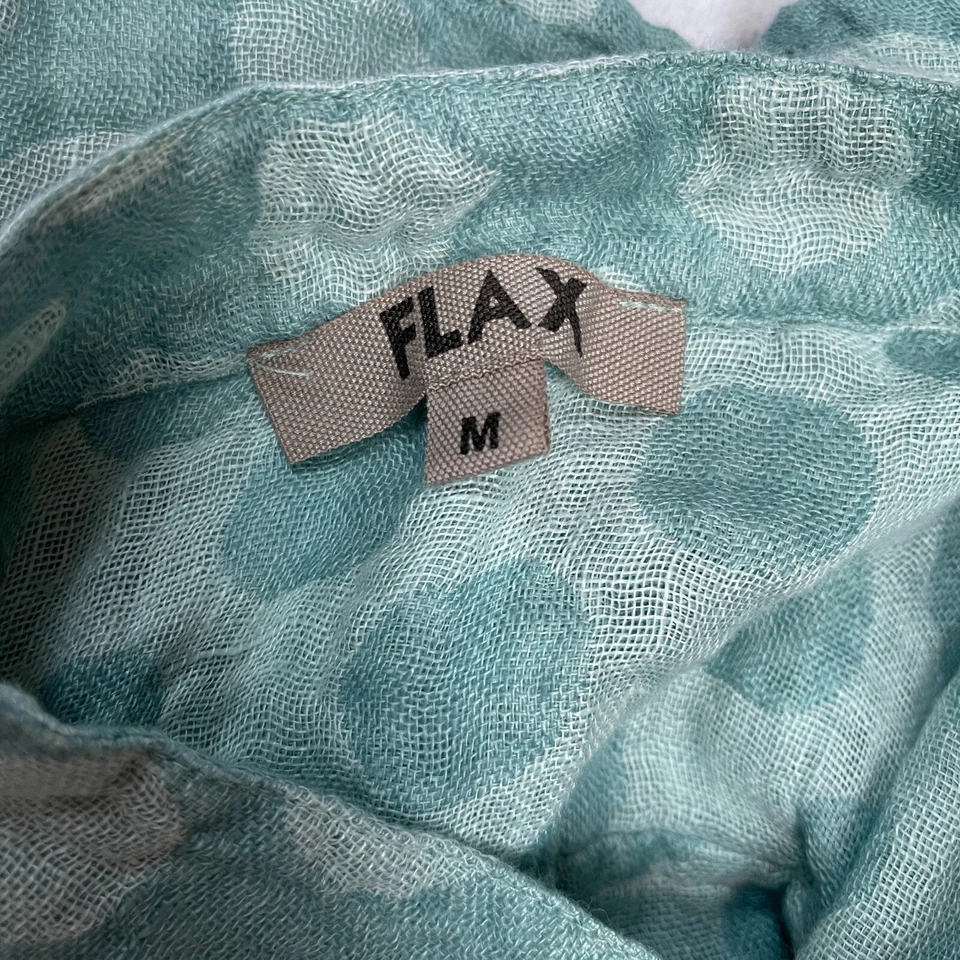 亚麻女式波点亚麻斯巴达套衫方格上衣衬衫中号绿色全新无标签 — 第 3/4 张图片