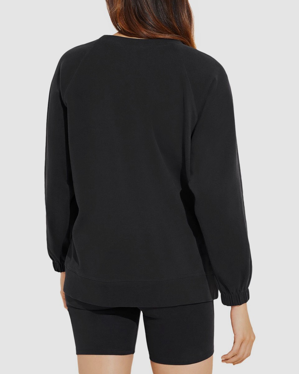 (取寄) エバージェイ レディース ラグゼ スウェッツ - ザ ロング スウェットシャツ Eberjey women Luxe Sweats - The Long Sweatshirt Black Eberjey Luxe Sweats The Long Sweatshirt | Shopbop