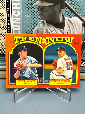 2024 Topps Heritage Then and Now #TAN-11 Bert Blyleven/Spencer Strider
