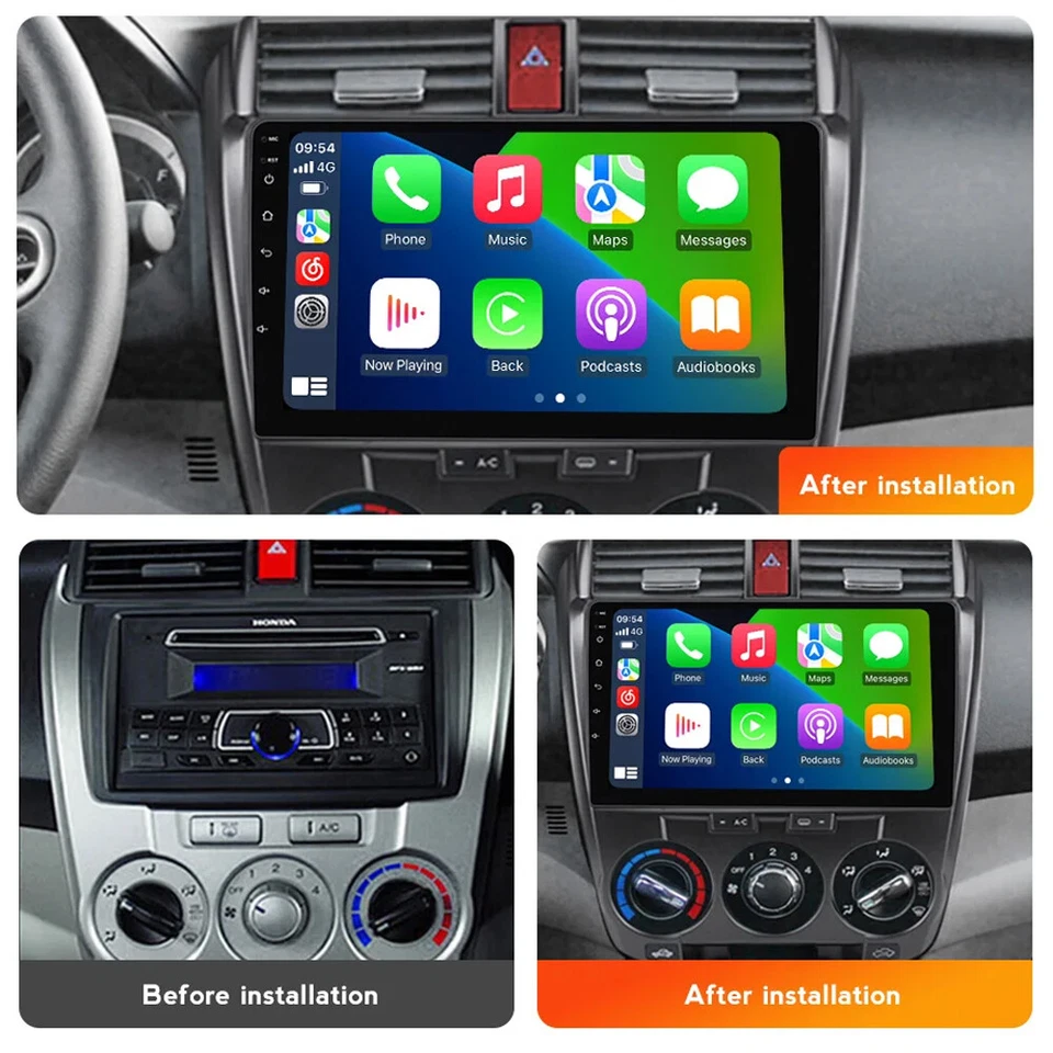 For Honda City 2008-2014 Android 13 CarPlay Car Stereo Radio GPS Navi Head Unit - Image 3 of 4