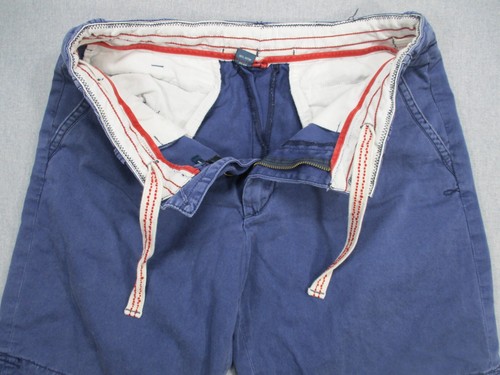 VTG Polo Ralph Lauren Cotton Shorts Blue Men Size 33 Y2K 9.5” Inseam Draw String - Picture 3 of 9