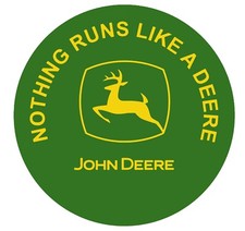 John Deere Tractor Logo Type W Name Monogram Die-cut Round Sticker John Deere Tractor Logo Type W Name Monogram Die-cut Round Sticker