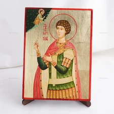 SAINT MARTYR VARUS Orthodox Wood Icon Икона Святой Мученик Уар 6.7x9"