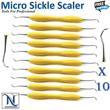 X10 Dental Micro Sickle Scaler Silicone Handle Periodontal Calculus Remover Tool