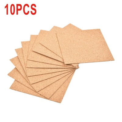 10X Kork Untersetzer Quadratisch Kork Matte Selbstklebend Zum Selbermachen Trägerfolie 100x100mm