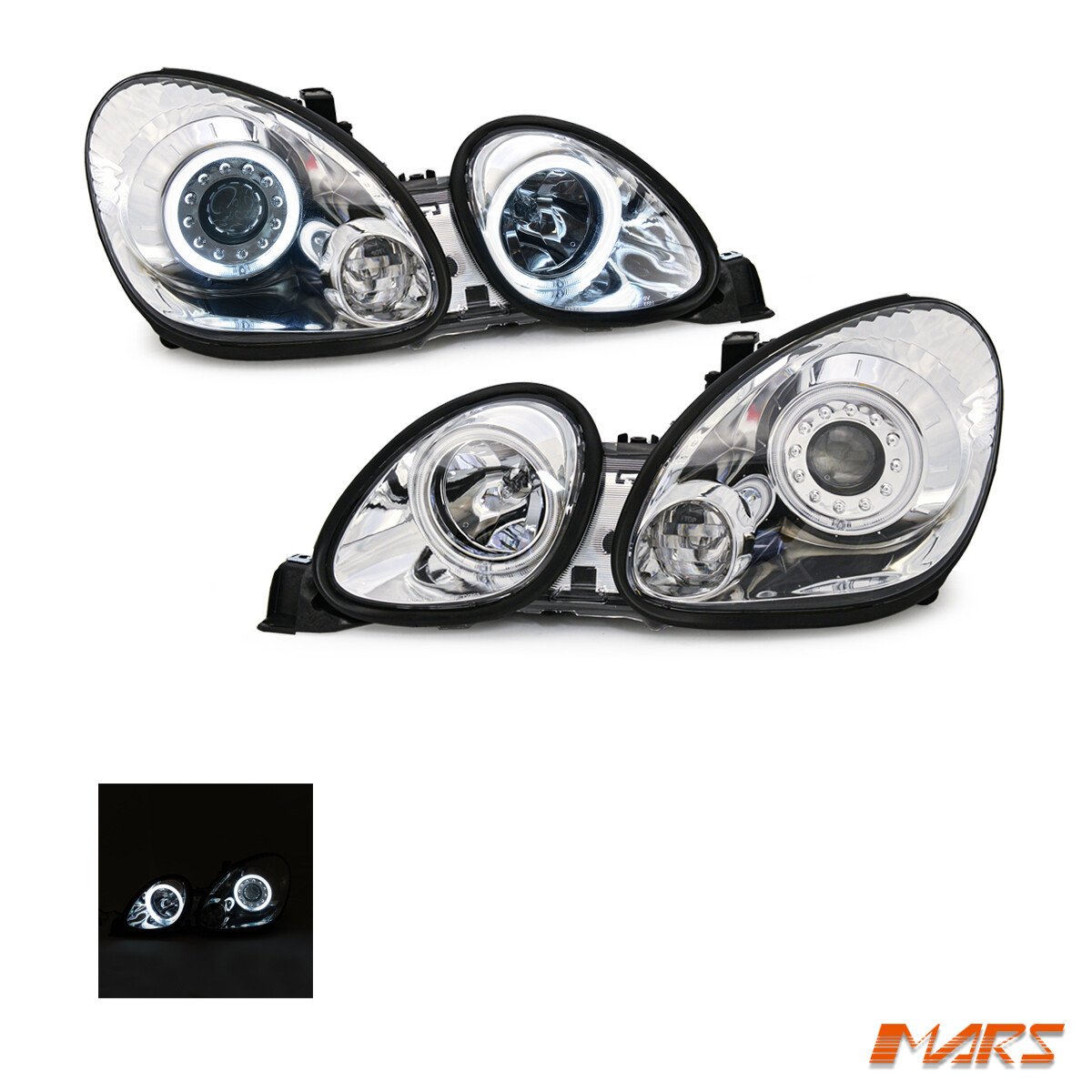 JDM Crystal CCFL Angel-Eyes Projector Head Lights for Lexus