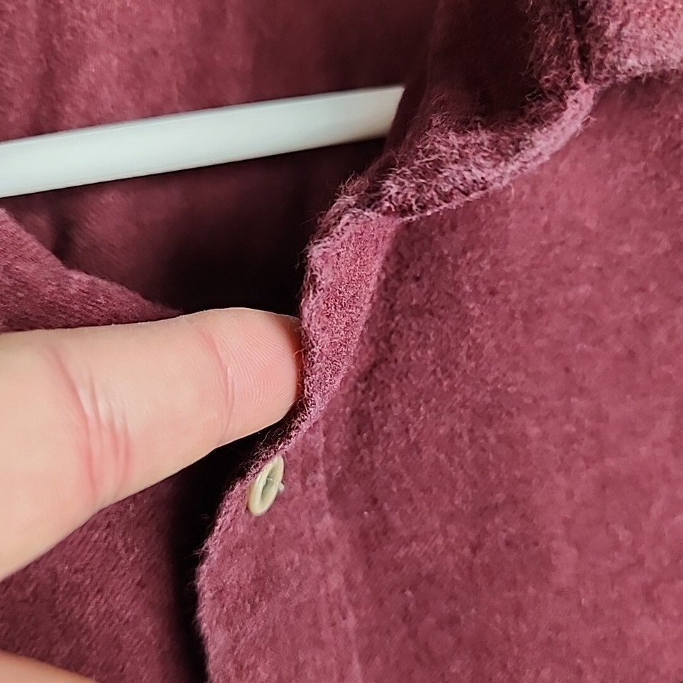 Untuckit Shirt Mens Large Red Chamois Flannel Button Up Casual Dress