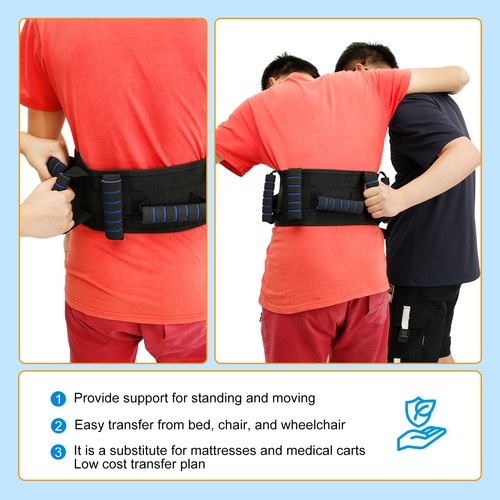 Gait Belt with 7 Handles and Quick Release Buckle Nonslip Transfer Gait EQ - Picture 5 of 11