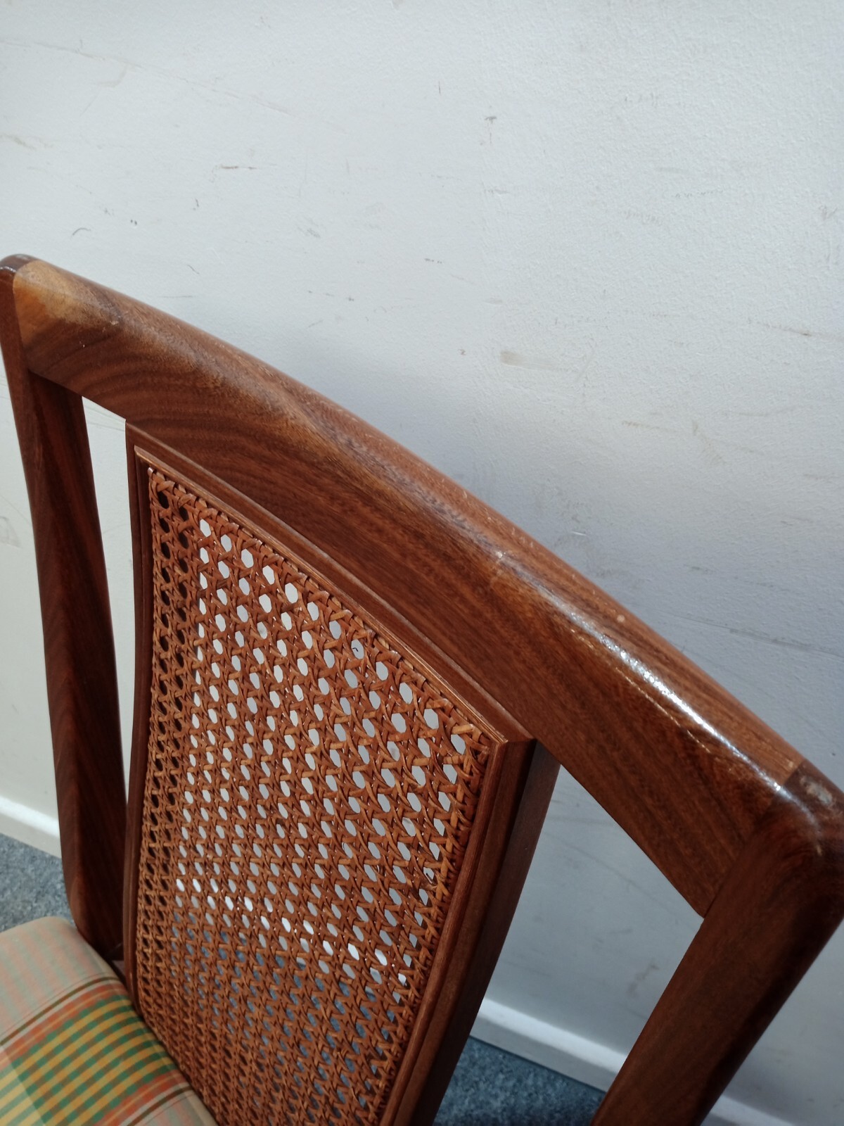 Pair of G Plan Rattan Vintage Dining Chair Teak Wooden Retro Furniture