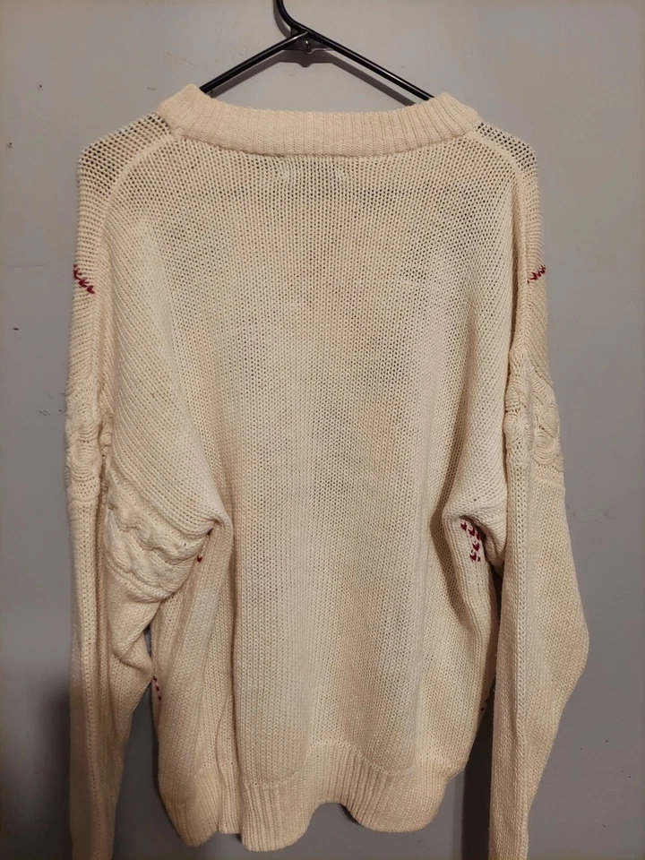 Vintage Grandpa Sweater M Cable Knit Preppy Argyle Old Money Academia Christmas - Image 3 of 4