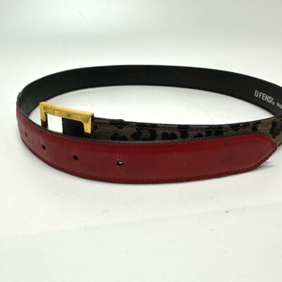 FENDI Leopard belt Canvas/Leather Brown/Red/GoldHardware | eBay display picture 2
