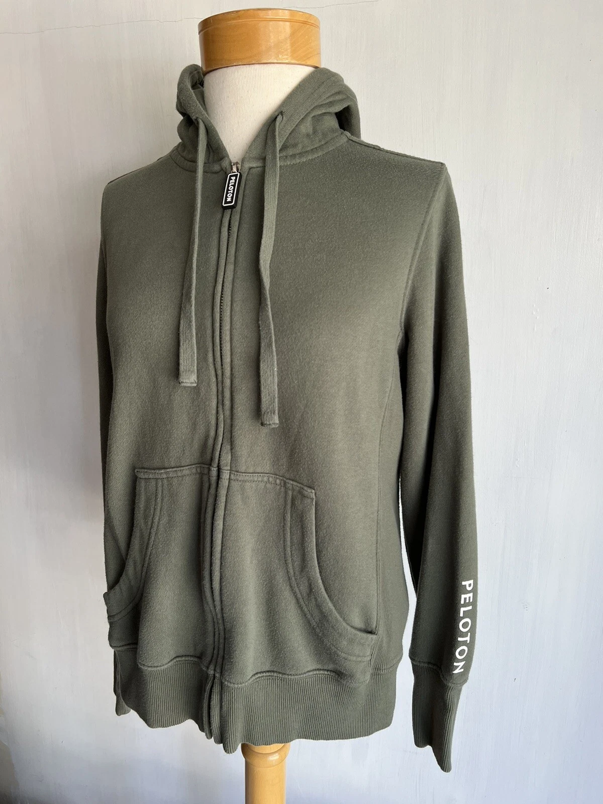 VETEMENTS PELOTON APPAREL (2001) Official Women's Green Full Zip Logo Hoodie Size Small