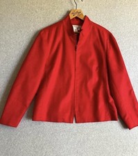 Coldwater Creek Jacket Womens Petite Large Zip Up Mock Neck Lined Classic Blazer