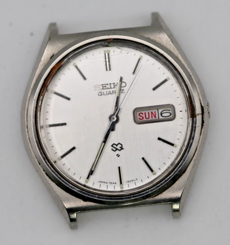 Gent's Vintage Seiko Quartz SQ Day Date Wristwatch 7546-8040