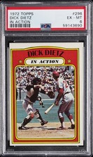 1972 TOPPS IN ACTION #296 DICK DIETZ PSA 6