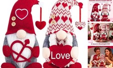 LEKSON Valentines Day Gnome Decorations Gifts, Handmade Plush Valentine Pink