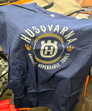 Husqvarna logo blue with logo T-shirt, 100 cotton, X-LARGE NEW OEM
