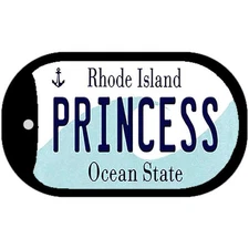 Princess Rhode Island Novelty Metal Dog Tag Necklace 2" x 1"