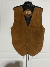 Paragraff Classic Materials Leather Vest Size Xl Snap Closure Buttons
