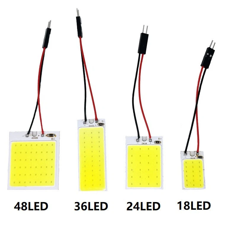 T10 4W COB Panel Light LED Car Interior 18/24/36/48 SMD 12V Lamp Bulb Dome White - Image 3 of 4