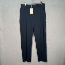 Mango Womens Size 4 Blue Slim-Fit Trousers Sustainable Polyester Blend New!