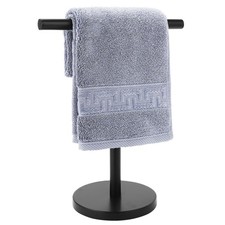 Durable T-Shape Hand Towel Stand, Stainless Steel Free Standing Rack, Black