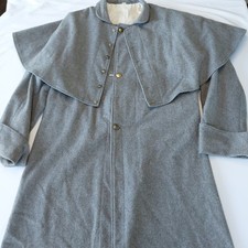 Confederate Gray Infantry Great Coat Wool Lined Size 54 Brass Buttons CSA