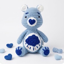 Teddy Bear Crochet Amigurumi blue Inspired by the care Bears ideal for a gift