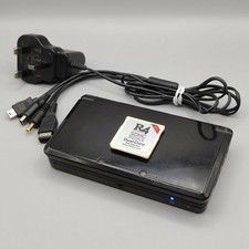 Nintendo 3DS Console (Cosmo Black) - Tested & Working - R4 Dual-Core Card