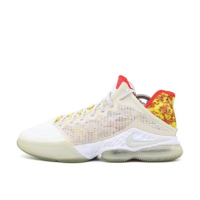 Nike Herren LeBron 19 Low Sneaker EU 44.5 Weiss Gelb Rot React-Technologie