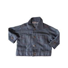 70s 80s Vintage Healthtex Infant Blue White Striped Denim Jacket