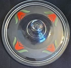 Vintage PYREX Red Tulip Glass Lid.  Rare in EXCELLENT condition!!