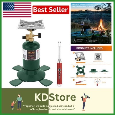 10000 BTU Portable Propane Camping Stove with USB Lighter - Compact and Effic...