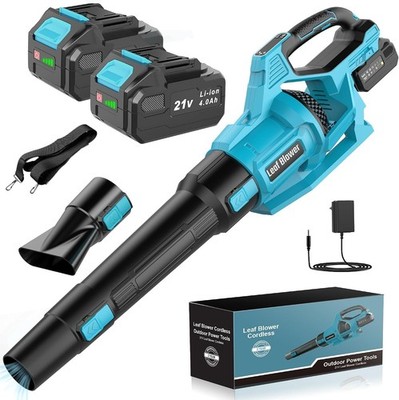 LEEIKOO Akku-Laubbläser LEEIKOO 21V mit 2 x 4,0Ah Akkus, 3 Geschwindigkeiten