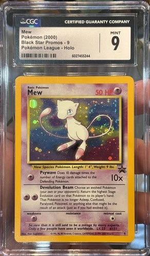 SWIRL 💫 CGC 9 POKEMON MEW BLACK STAR PROMOS 2000 POKEMON LEAGUE HOLO #9 MINT