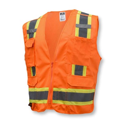SV46OL Class 2 Breakaway Survey Safety Vests, Tone Orange, Large