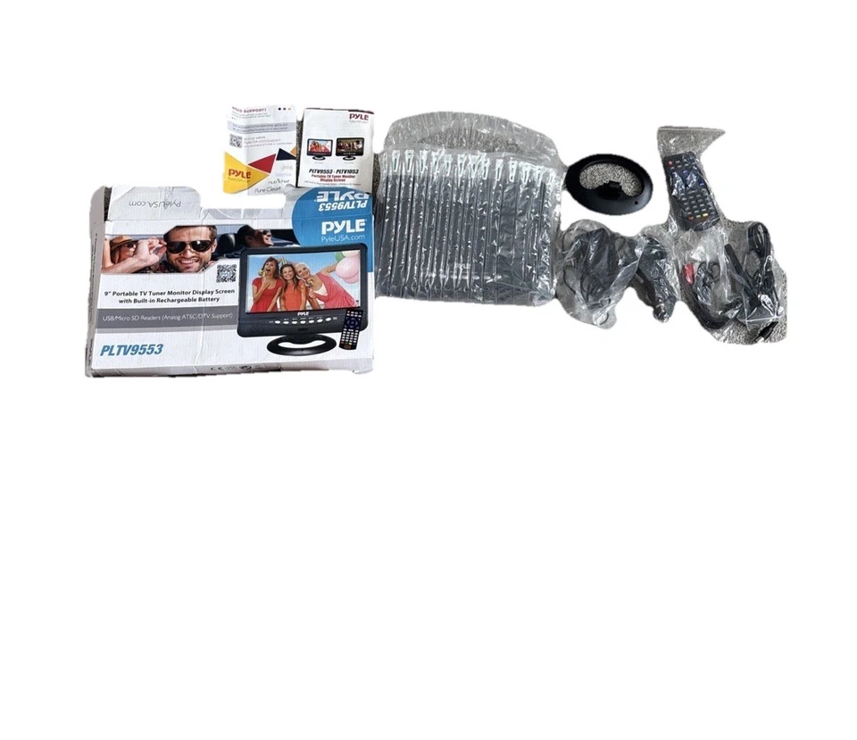 PYLE 9’ PORTABLE TV Tuner Monitor Display Screen W/Rechargeable Battery HD-READ - Image 4 of 4