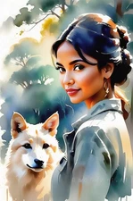 Figurative Portraits Compassionate Animal Lover Canvas Wall Art Picture