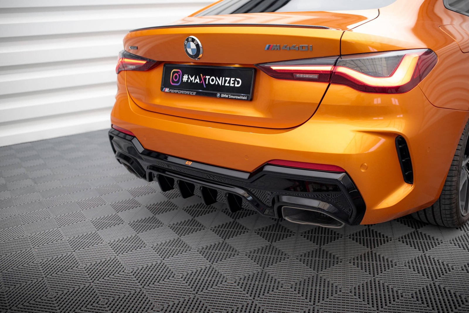 Diffuseur Maxton BMW M440d G22 look carbone pour double sortie d'échappement - 4