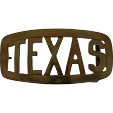 XL Brass Texas State Ft Worth Dallas Austin Houston Handmade Vtg Belt Buckle