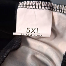 Women’s Plus 5XL Black Shift Dress Long Sleeve Knee-Length Animal Trim Stretch