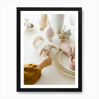 Ostern Tisch Gedeck 6 Kunstdruck gerahmt Wandbild Poster Leinwanddruck Bild