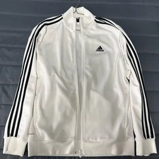 Adidas White Track Top with Three Stripes, Men s Sportswear