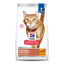 Hairball Control Light Chicken Dry Cat Food, 7Lb Bag