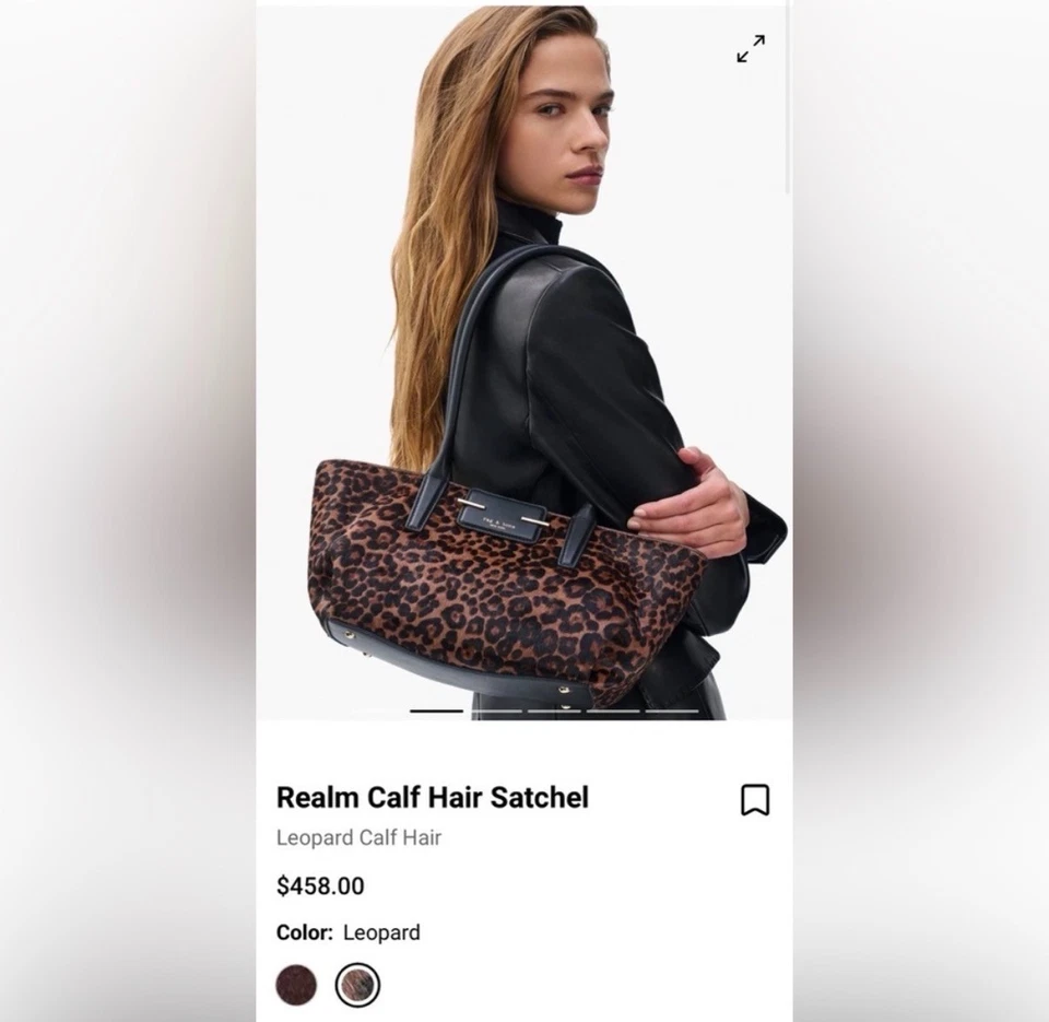 Новый с Ярлыками Rag & кости Realm сумка леопард икры - Изображение 4 из 4