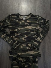Youth Thermal Base Layer Set Fleece Undershirt/Pants Unisex size 10-12 camo