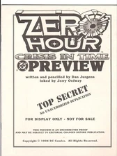 ZERO HOUR: CRISIS in TIME PREVIEW - RETAILERS UNCORRECTED PROOF - RARE 1994