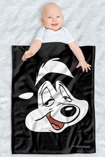 Looney Tunes Soft Fleece Baby Blanket, Cozy Crib Throw 30"x40" Pepe Face