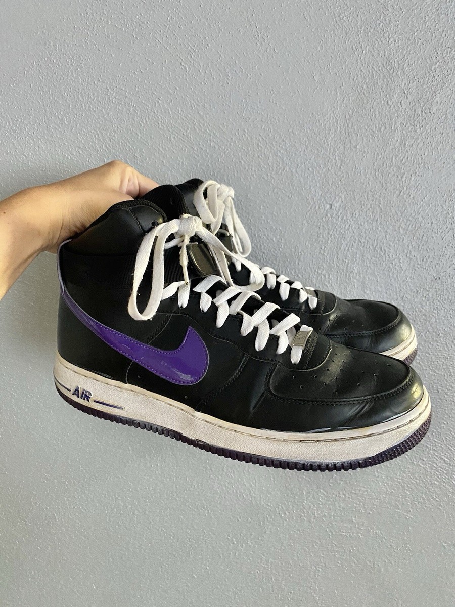 Nike Air Force Men's Size Sneakers High Court Black Purple